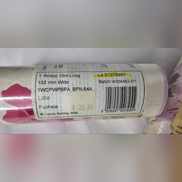 ​Vtg LAURA ASHLEY HOME Wallpaper Border Pink Rose Floral Lot of 8 Sealed NOS - Picture 5 of 5